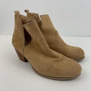 Torrid Tan Faux Suede V-Cut Ankle Boots Size 9W